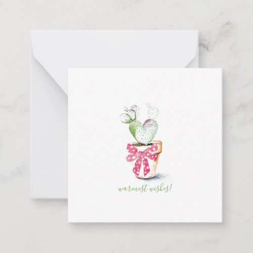 Warmest Wishes Cacti Mini Christmas Note Card