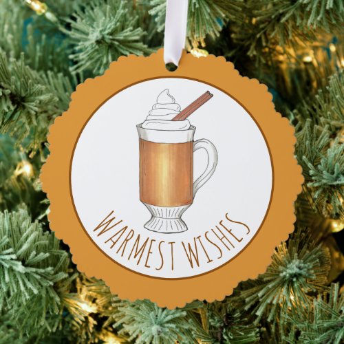 Warmest Wishes Christmas Drink Hot Buttered Rum Ornament Card