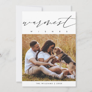 Warmest Wishes, Christmas Family Photo Layover Holiday Card