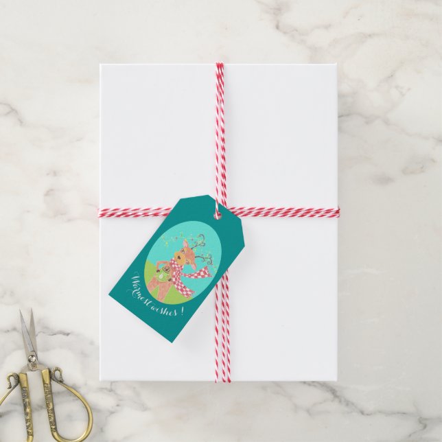 Warmest wishes - Christmas reindeer gift tags (With Twine)