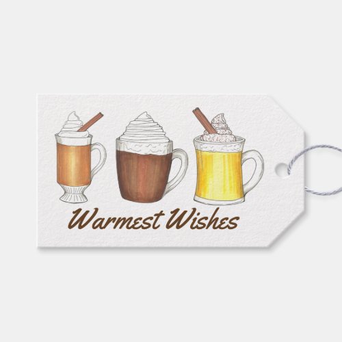 Warmest Wishes Cocoa Egg Nog Holiday Gift Tag