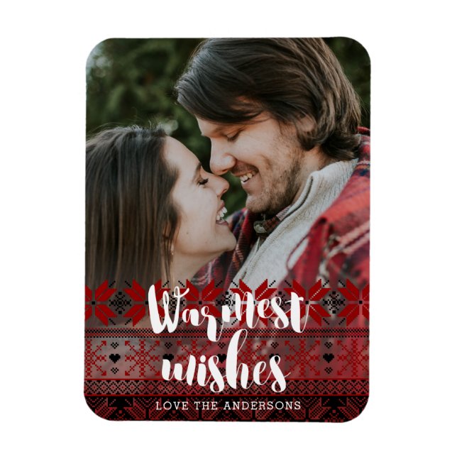 Warmest Wishes Fair Isle Pattern Magnet (Vertical)
