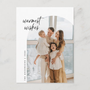 Warmest Wishes, Family Photo, Arch Frame Postcard