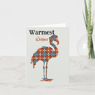 Warmest Wishes Flamingo Thank You Card