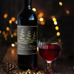 Warmest Wishes Gold & Black Christmas Trees Wine Label<br><div class="desc">These elegant wine bottle labels are the perfect way to send greetings this holiday season. They feature a simple design with three stylized gold ribbon and stars spiral Christmas trees. The caption reads: Warmest Wishes. There is space for your signature and the type of wine or other bottle contents. Sophisticated...</div>