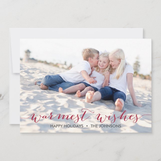 Warmest Wishes | Holiday Photo Card (Front)