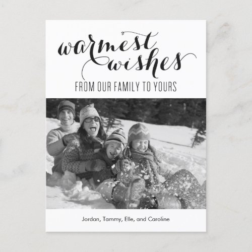 Warmest Wishes Holiday Photo Card Postcard