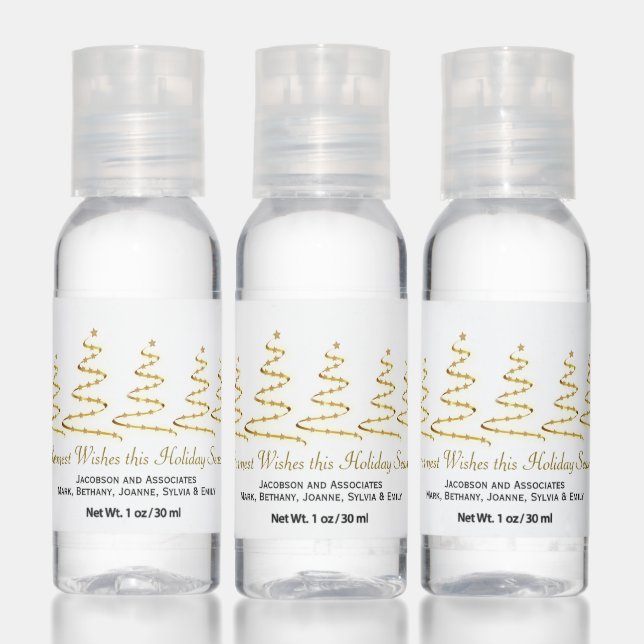 Warmest Wishes Holiday Trees Business Promotional Hand Sanitizer (Set)