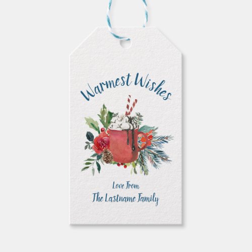 Warmest Wishes Hot Chocolate Christmas Gift Tag