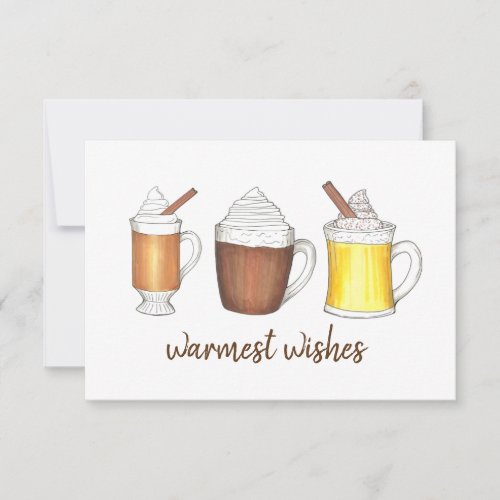 Warmest Wishes Hot Cocoa Buttered Rum Eggnog Invitation