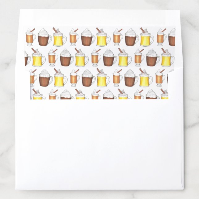 Warmest Wishes Hot Cocoa Eggnog Buttered Rum Drink Envelope Liner (In Envelope)