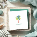 Warmest Wishes Mini Christmas Palm Tree Note Card<br><div class="desc">Send sunshine and seasonal cheer with these mini Christmas cards with envelopes, perfect for spreading tropical vibes during the holidays! This Christmas July holiday card set includes original holiday notecards designed with love and hand-painted watercolor Christmas cards by Victoria Grigaliunas of Do Tell A Belle. Each card features a festive...</div>