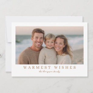 Warmest Wishes Modern Holiday Photo Card