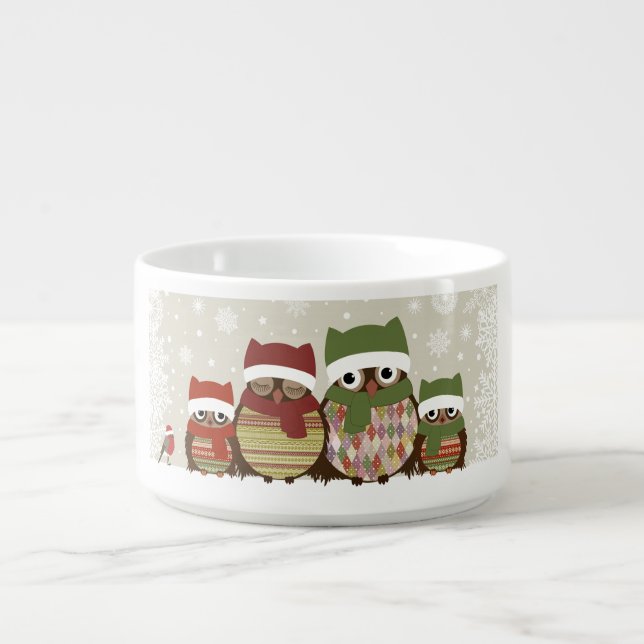 Warmest Wishes Owl Family Chili Bowl (Center)