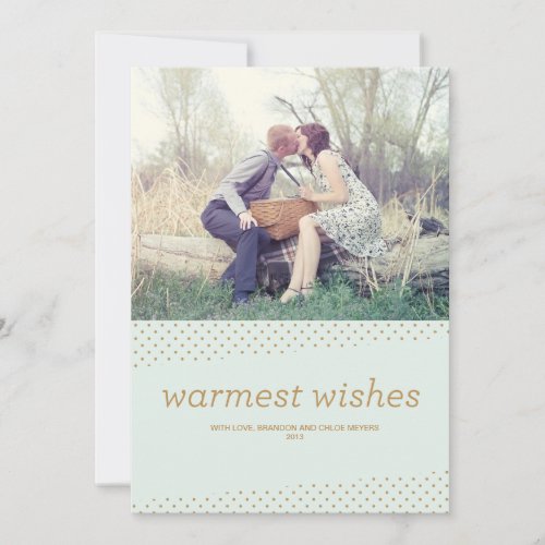 Warmest Wishes Polka Dots Holiday Card