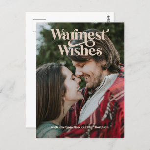 Warmest Wishes Retro Type Post Card