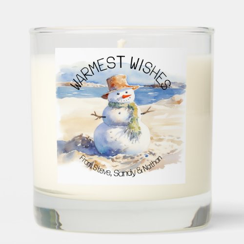 Warmest Wishes Snowman Beach Sand  Scented Candle
