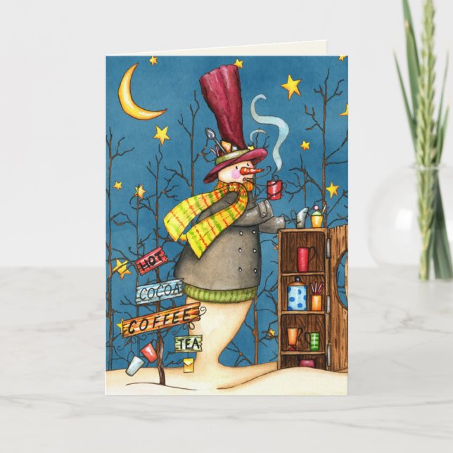 Warmest Wishes Snowman Christmas Card (Front)