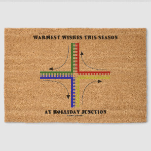 Warmest Wishes This Season At Holliday Junction Fiber Doormat