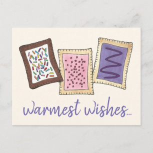 Warmest Wishes Warm Toaster Breakfast Pastries Holiday Postcard