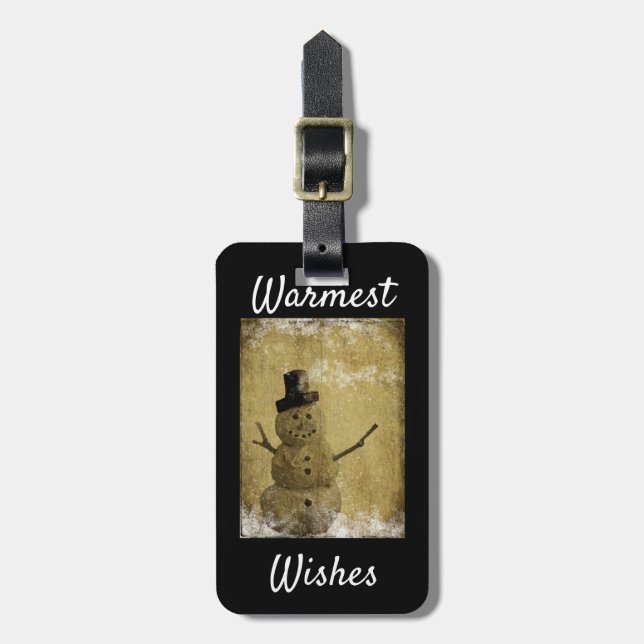 Warmest Wishes Zipper Pull Luggage Tag (Front Vertical)
