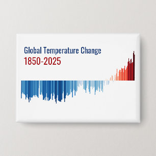 Warming Stripes Bar Chart Button Global 1850-2025