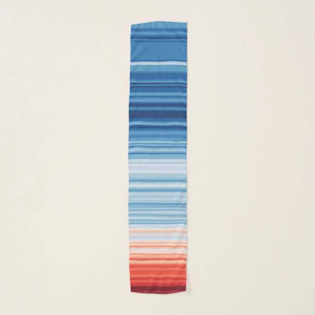 Warming Stripes Chiffon Scarf (Front)