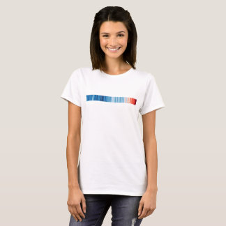 Warming stripes climate change graphic. Women, wh T-Shirt