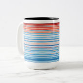 Warming Stripes Germany 1881-2020 Two-Tone Coffee Mug (Front Left)