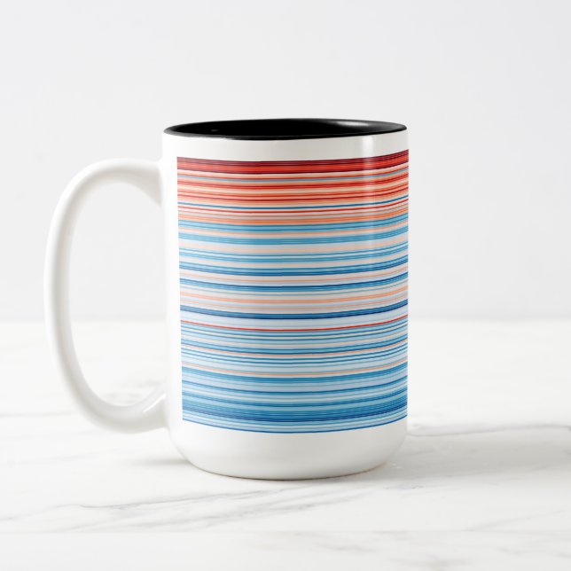 Warming Stripes Germany 1881-2020 Two-Tone Coffee Mug (Left)
