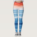 Warming Stripes Leggings<br><div class="desc">Start a conversation about climate change.
Global temperatures have risen by over 1°C since the industrial revolution. These stripes represent global average temperature in each year from 1850 to 2018, clearly illustrating the warming planet as the colours change from cool blue to warm red.</div>