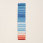 Warming Stripes Scarf<br><div class="desc">Start a conversation about climate change.
Global temperatures have risen by over 1°C since the industrial revolution. These stripes represent global average temperature in each year from 1850 to 2018, clearly illustrating the warming planet as the colors change from cool blue to warm red.</div>