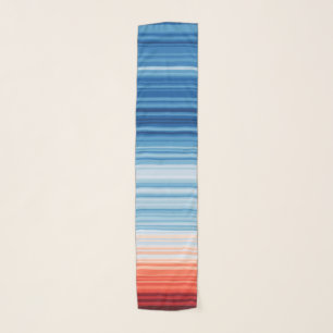 Warming Stripes Scarf Global Temps 1850-2025