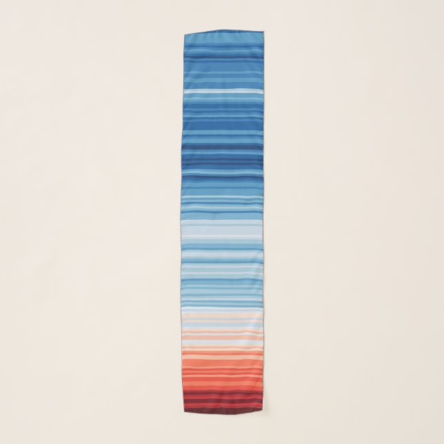 Warming Stripes Scarf | Global Temps 1850-2025 (Front)
