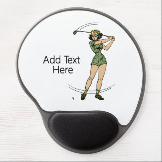 Warming Up for Golf Lady Golfer Gel Mouse Pad
