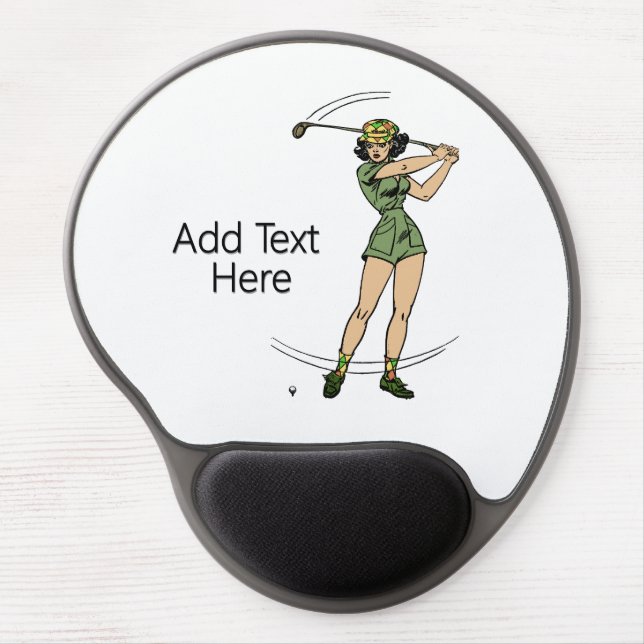 Warming Up for Golf Lady Golfer   Gel Mouse Pad (Front)