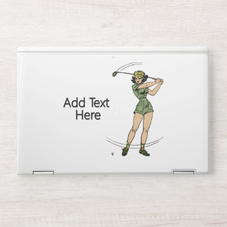 Warming Up for Golf Lady Golfer HP Laptop Skin