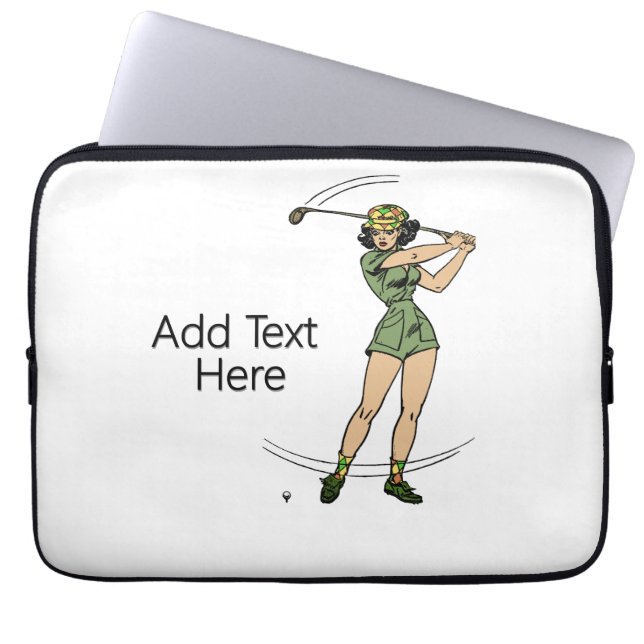 Warming Up for Golf Lady Golfer   Laptop Sleeve (Front)