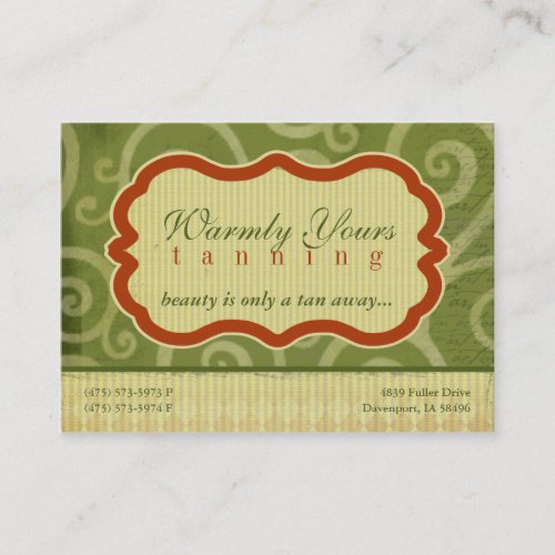 Warmly Yours [green] Chubby Business Cards