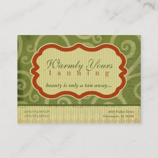 Customizable Warmly Yours [green] Chubby Business Cards