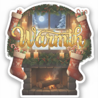 Warmth Cozy Christmas Sticker