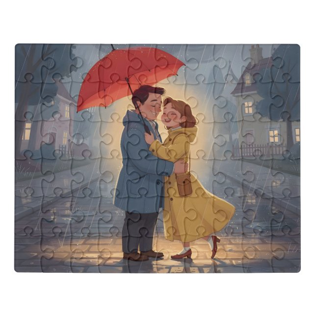 Warmth in the Rain: A Light Between Storms Jigsaw Puzzle (Puzzle Horizontal)