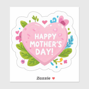 Warmth of Affection- Happy Mother’s Day Heart-shap Sticker