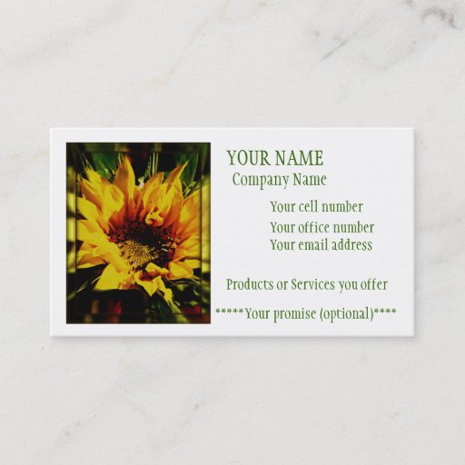 Customizable Warmth of the sun business card