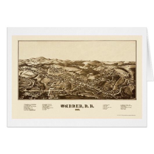 Warner, NH Panoramic Map - 1887 Cards (Front Horizontal)