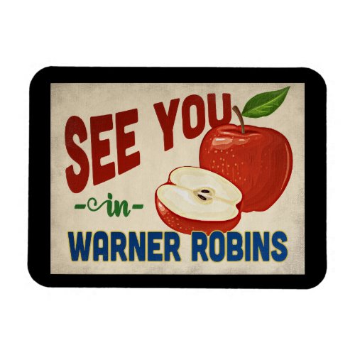 Warner Robins Georgia Apple _ Vintage Travel Magnet
