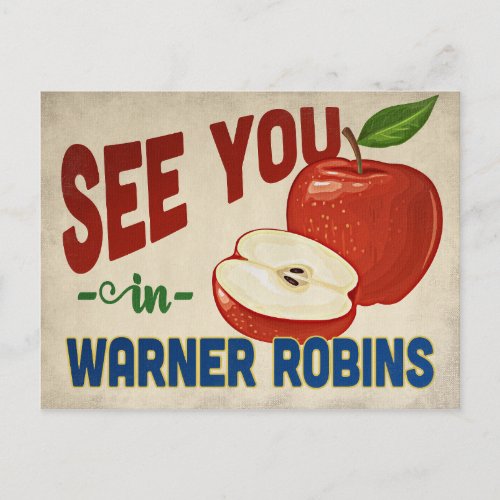 Warner Robins Georgia Apple _ Vintage Travel Postcard