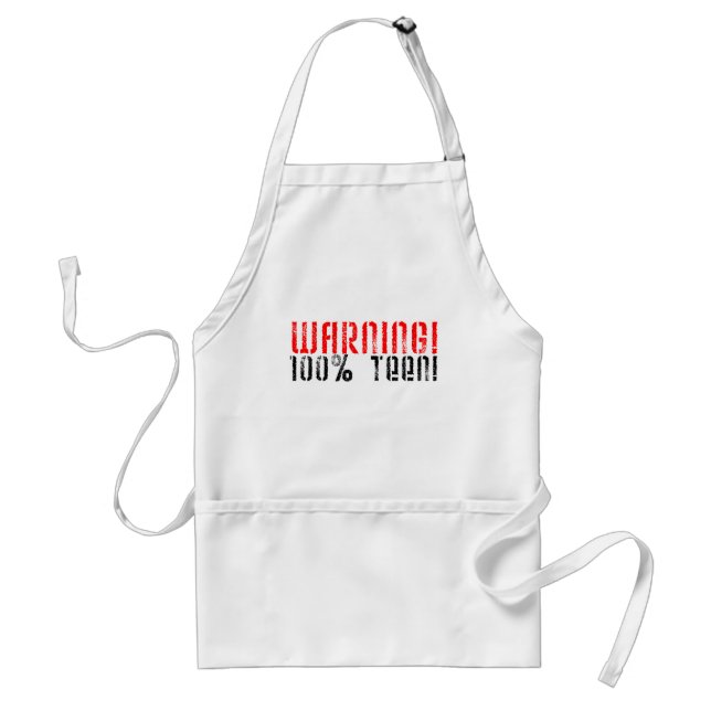 Warning 100% Teen Adult Apron (Front)