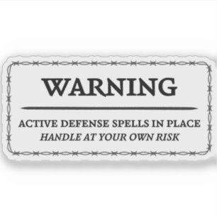 Warning: Active Defense Spells Sticker
