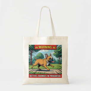 Warning Active Zoomies French Bulldog Funny Dog De Tote Bag